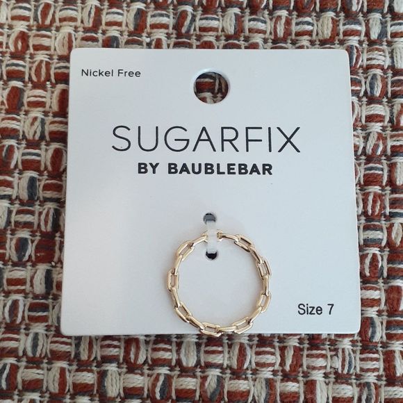 Solid Chain Ring Women's Size 7 Goldtone New - Picture 2 of 2